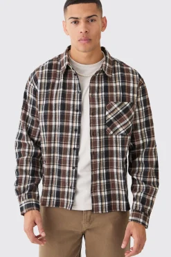 Boxy Pocket Check Shirt | BoohooMAN UK