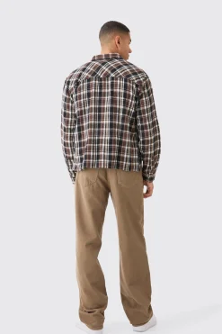 Boxy Pocket Check Shirt | BoohooMAN UK