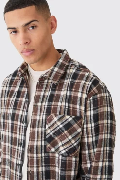 Boxy Pocket Check Shirt | BoohooMAN UK