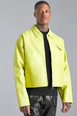 Boxy Pu Harrington | BoohooMAN UK