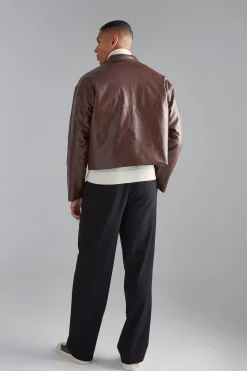 Boxy Pu Harrington | BoohooMAN UK