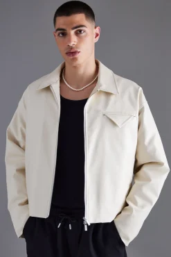 Boxy Pu Harrington | BoohooMAN UK