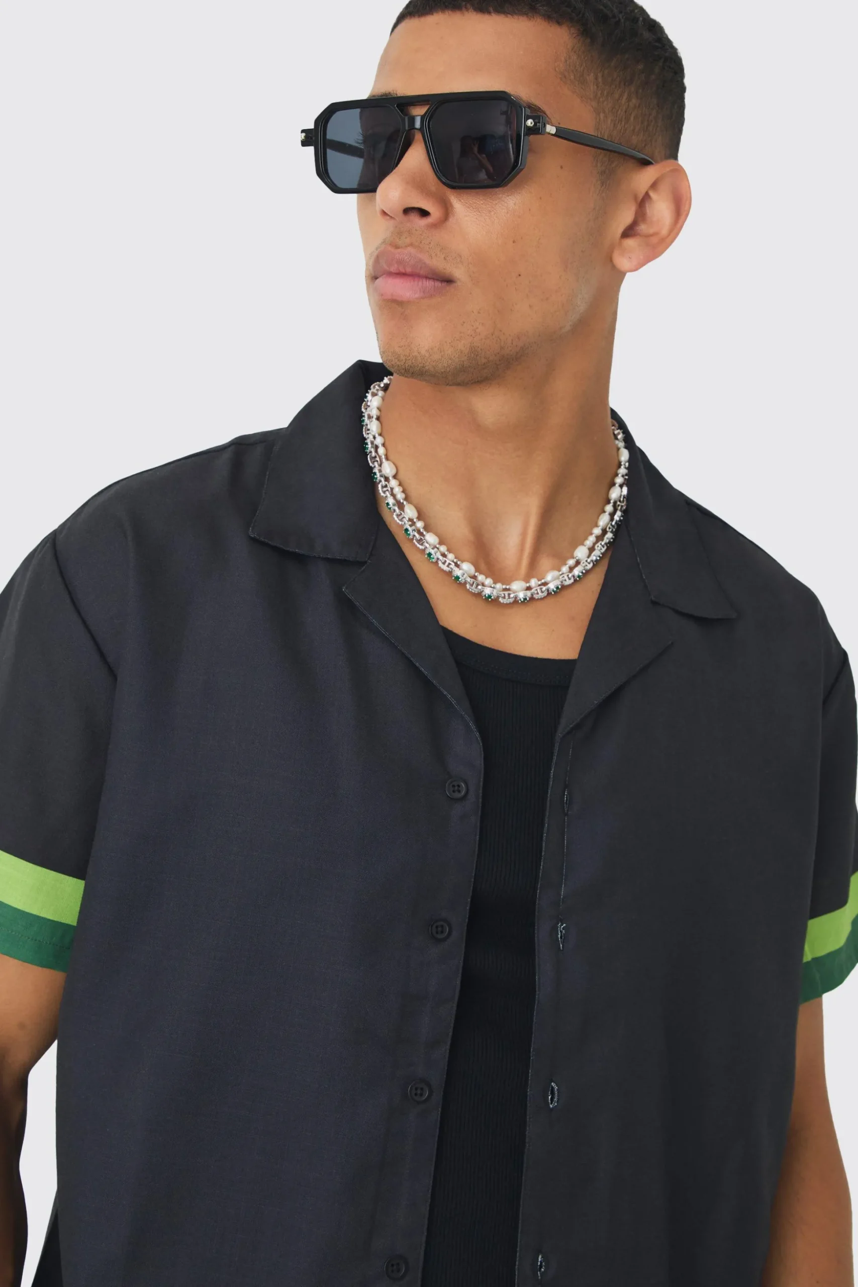 Boxy Resort Shirt & Swim Short Set | BoohooMAN UK