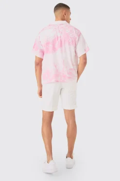 Boxy Revere Floral Short Sleeve Shirt | BoohooMAN UK