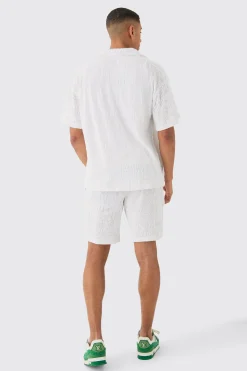 Boxy Ripple Pleated Shirt | BoohooMAN UK