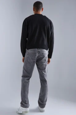Boxy Smart Knitted Bomber | BoohooMAN UK