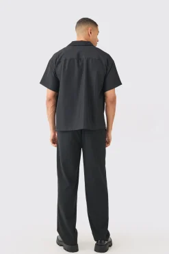 Boxy Soft Twill Cartoon Leaf Embroidered Shirt | BoohooMAN UK
