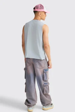 Boxy Talk Pride To Me Distressed Tank | BoohooMAN UK