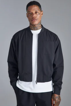 Boxy Technical Stretch Smart Bomber | BoohooMAN UK
