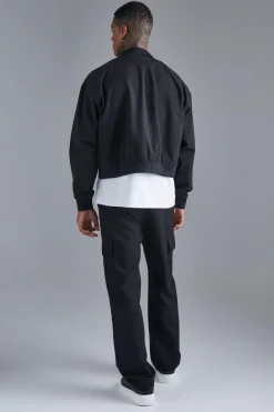 Boxy Technical Stretch Smart Bomber | BoohooMAN UK