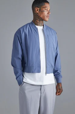 Boxy Technical Stretch Smart Bomber | BoohooMAN UK
