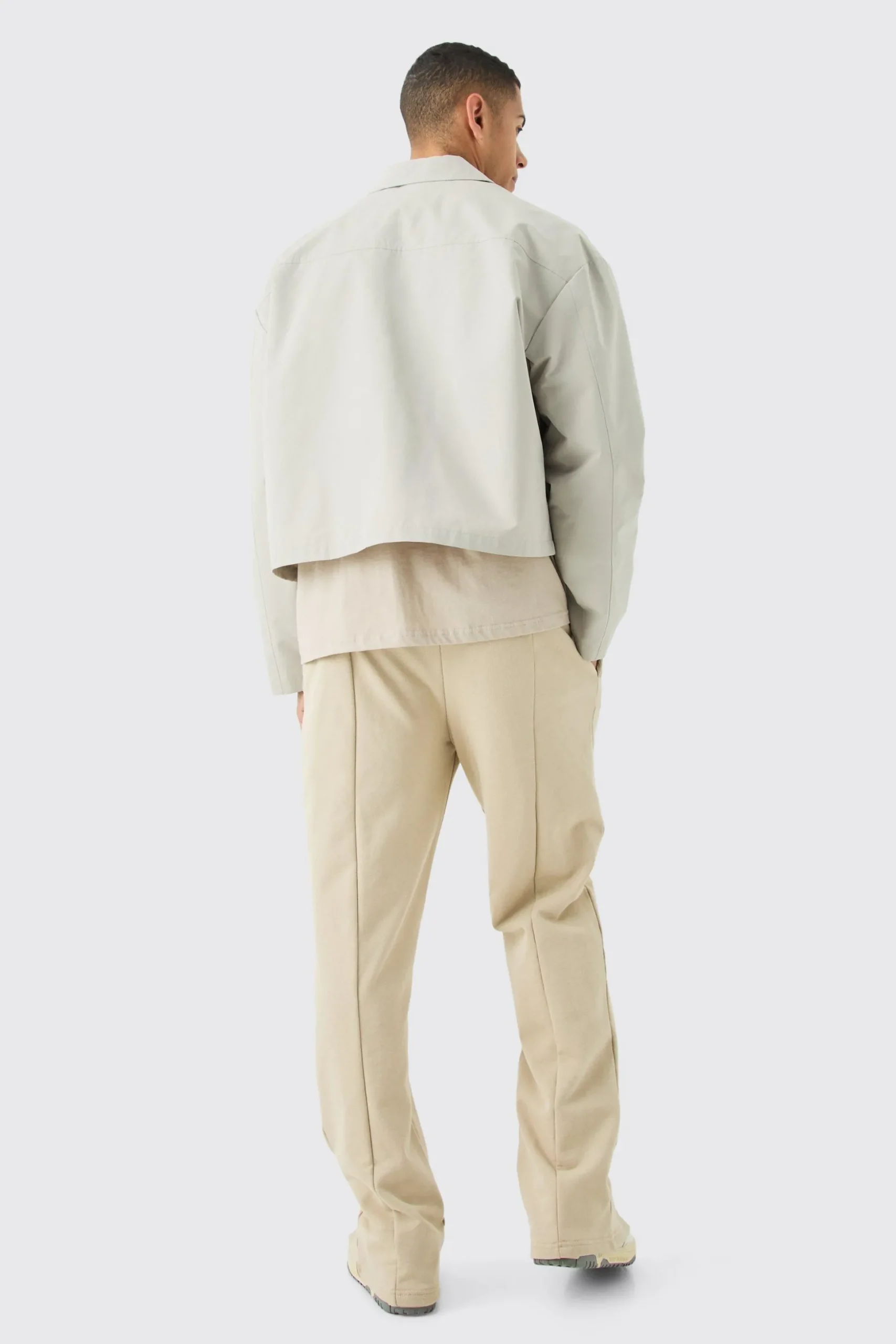 Boxy Twill Harrington Jacket | BoohooMAN UK