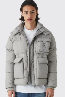 Boxy Utility Pocket Parka | BoohooMAN UK