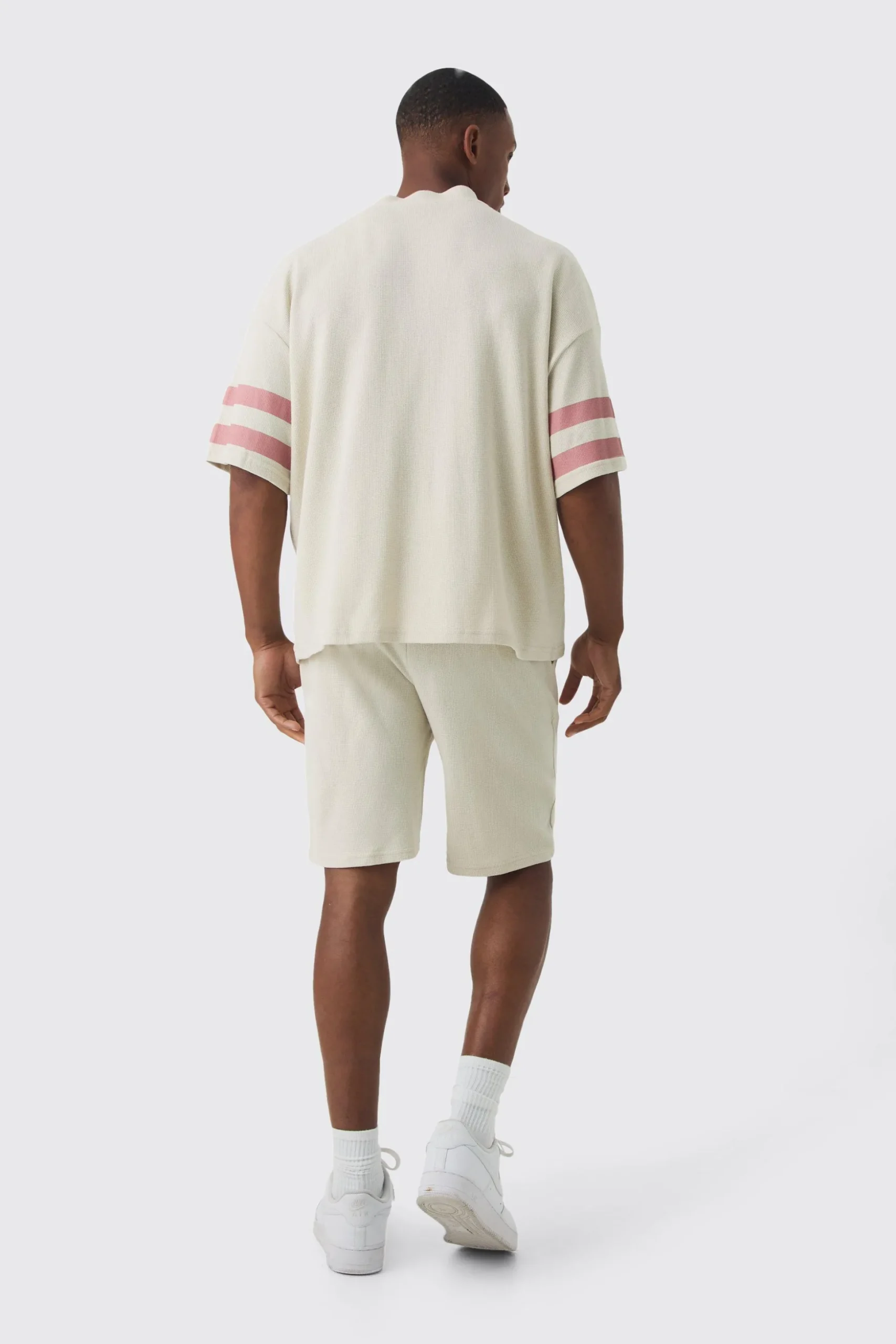 Boxy Waffle Worldwide T-shirt & Short Set | BoohooMAN UK