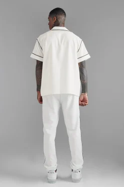 Boxy Western Piping Shirt | BoohooMAN UK
