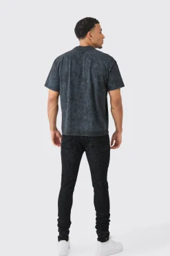 Brushed Denim Jacket And Jeans | BoohooMAN UK