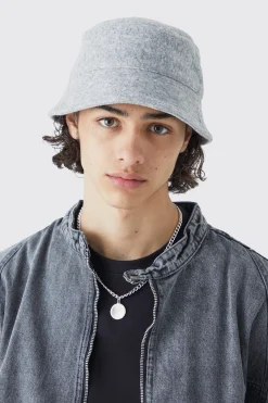 Brushed Heavyweight Bucket Hat | BoohooMAN UK