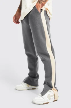 Brushed Panelled Split Hem Jogger | BoohooMAN UK