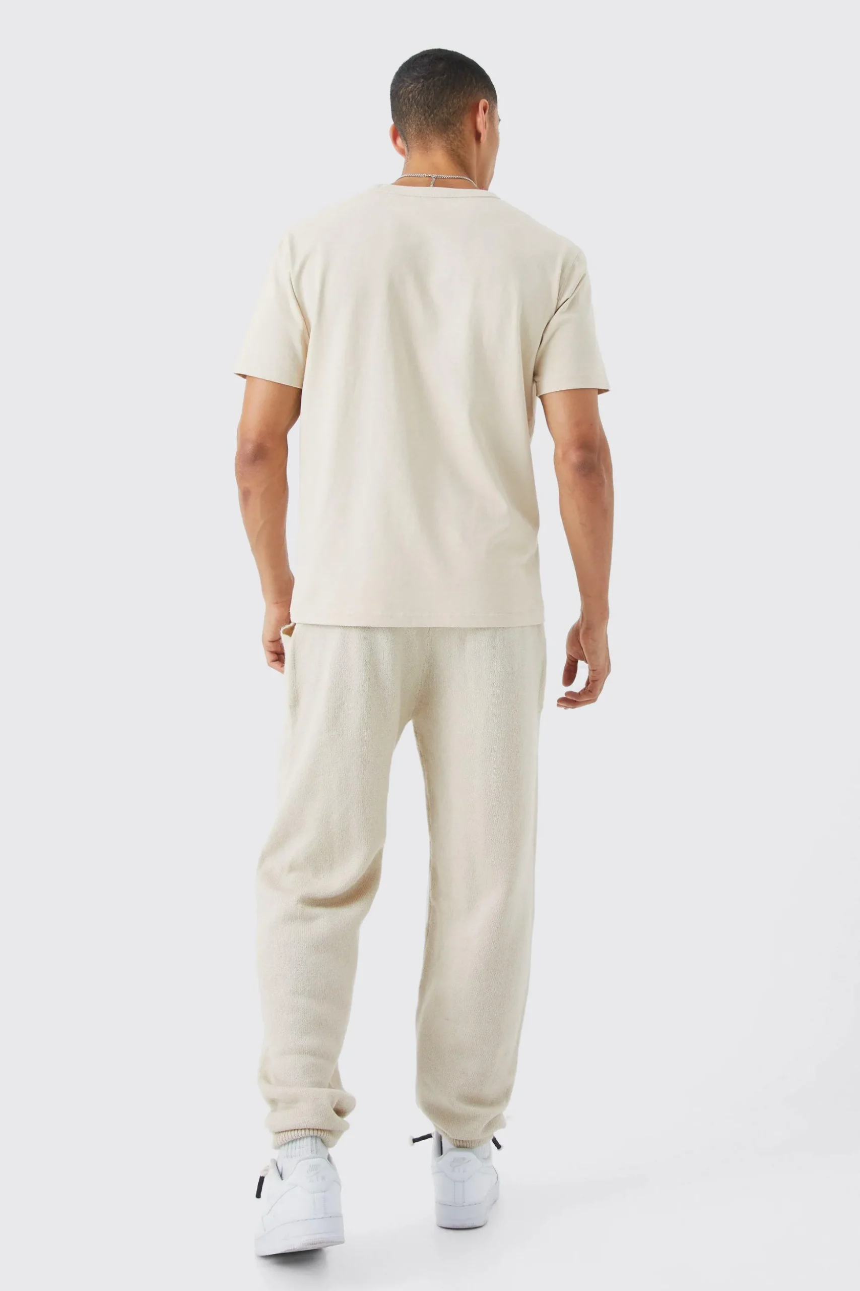 Brushed Relaxed Knitted Joggers | BoohooMAN UK