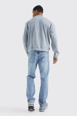 Brushed Rib Ottoman Oversized Boxy Sweater | BoohooMAN UK