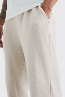 Brushed Rib Ottoman Relaxed Split Hem Jogger | BoohooMAN UK