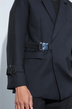Buckle Chest & Cuff Relaxed Fit Suit Jacket | BoohooMAN UK