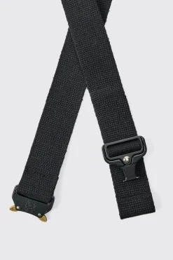 Buckle Detail Belt In Black | BoohooMAN UK