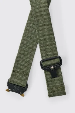 Buckle Detail Belt In Khaki | BoohooMAN UK