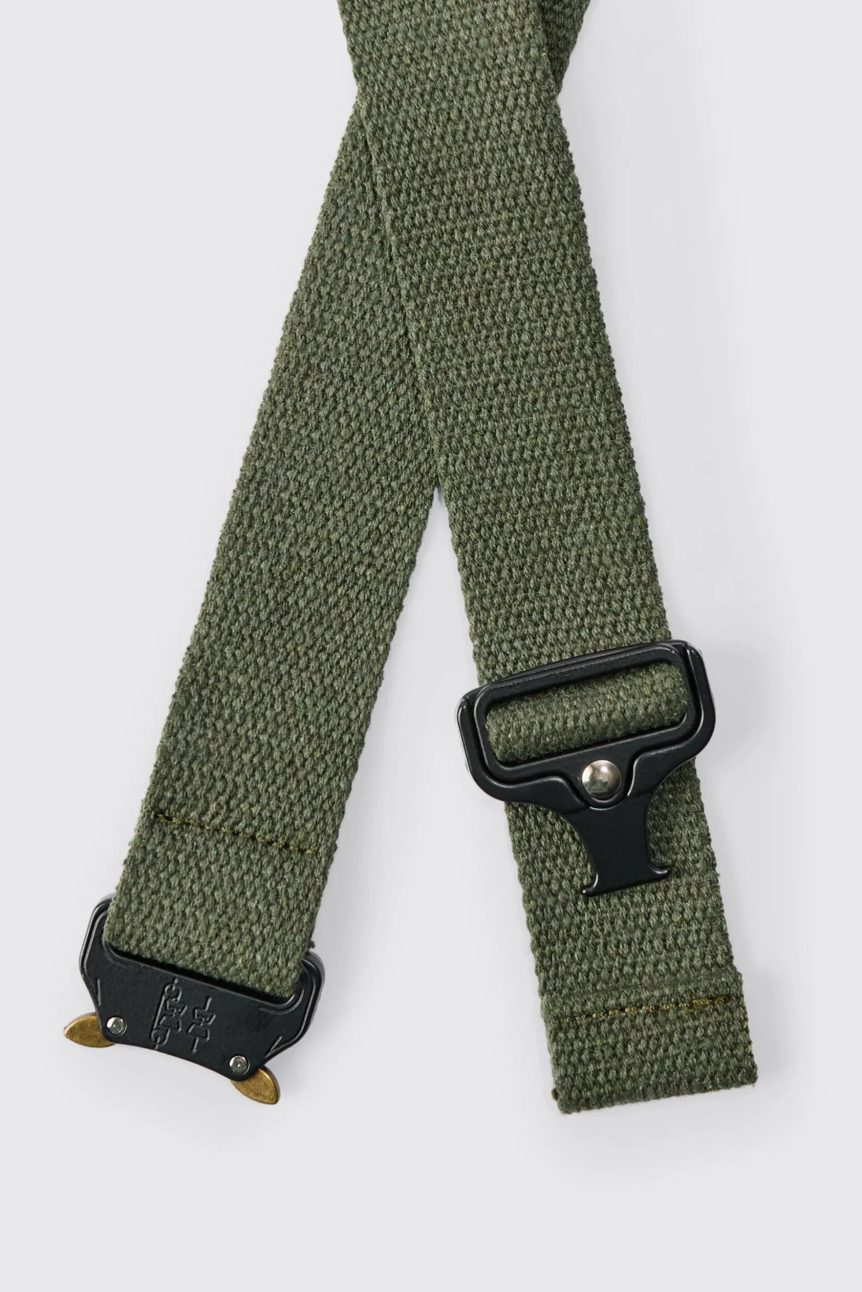 Buckle Detail Belt In Khaki | BoohooMAN UK