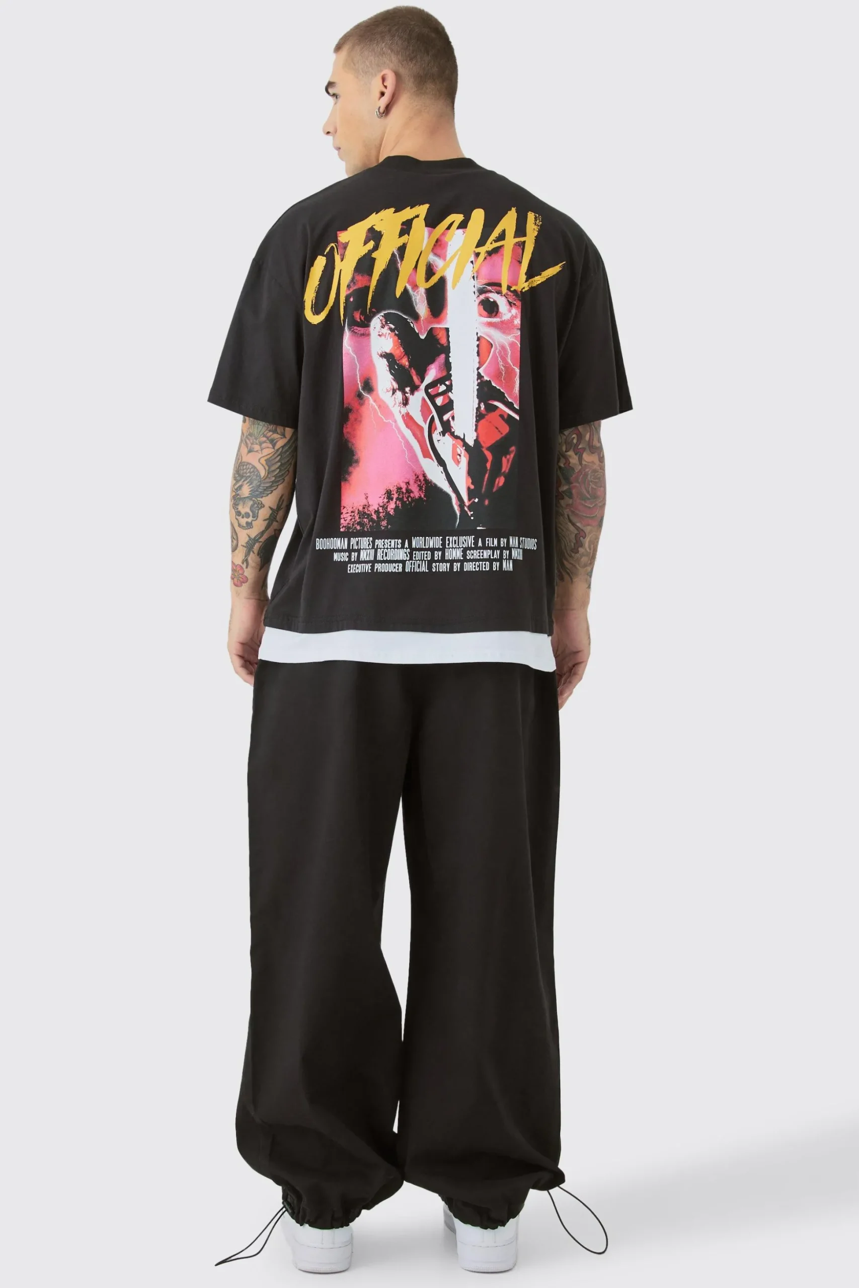 Bungee Waist Twill Parachute Pants | BoohooMAN UK