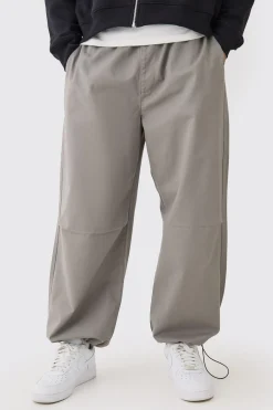 Bungee Waist Twill Parachute Pants | BoohooMAN UK