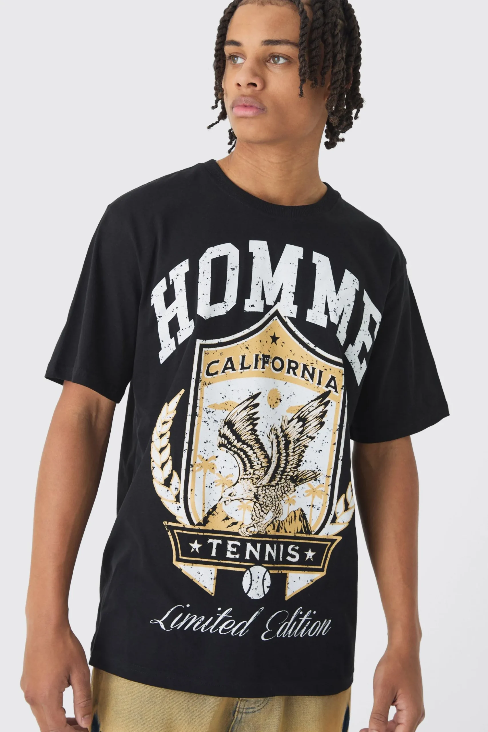 California Homme Print T-Shirt | BoohooMAN UK
