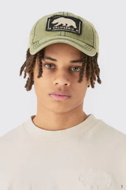 California Trucker Cap In Khaki | BoohooMAN UK