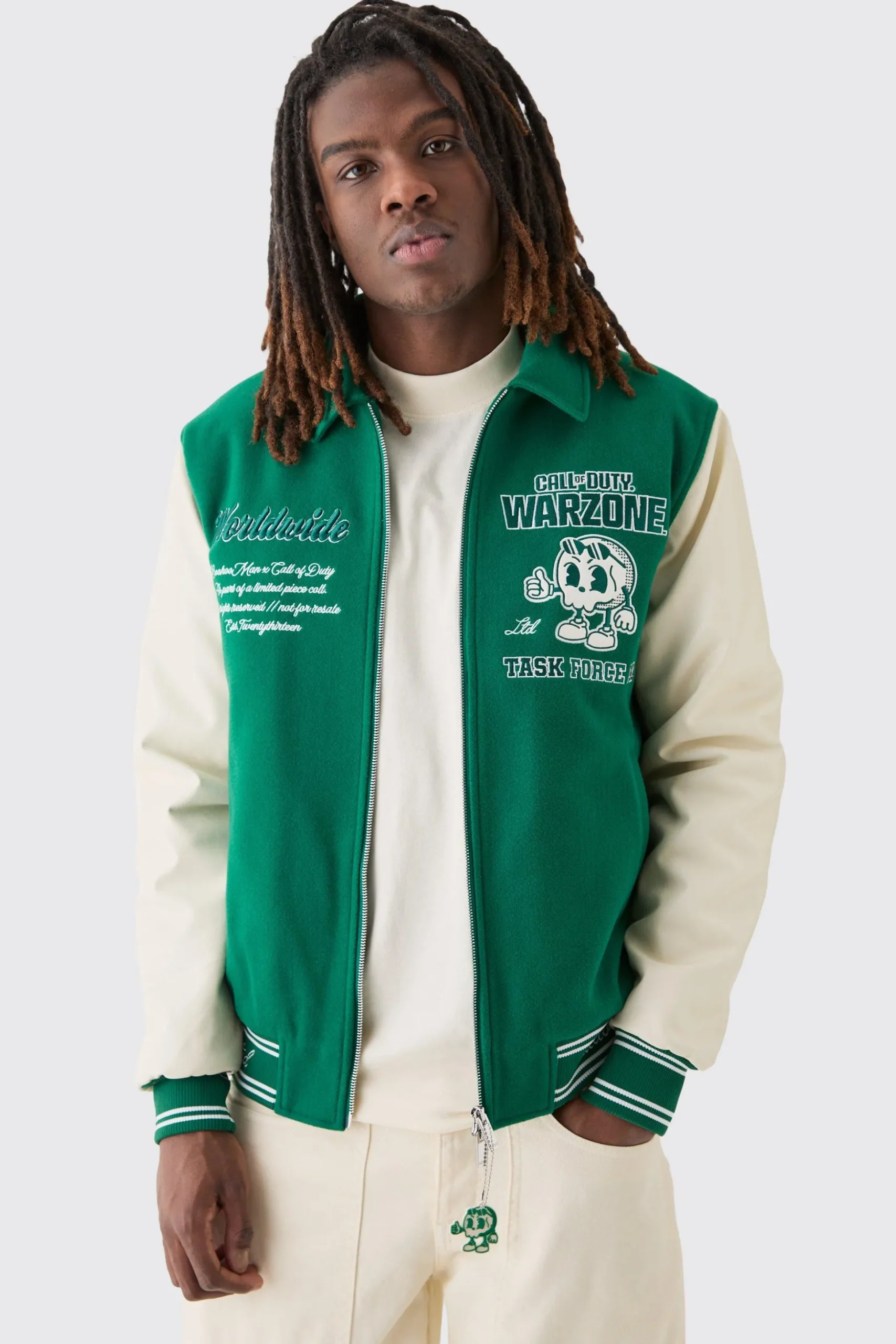 Call Of Duty License Varsity Bomber | BoohooMAN UK