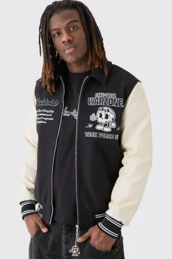 Call Of Duty License Varsity Bomber | BoohooMAN UK