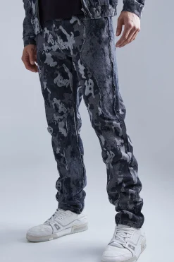 Camo Denim Jacket And Jeans Set | BoohooMAN UK