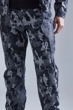 Camo Denim Jacket And Jeans Set | BoohooMAN UK