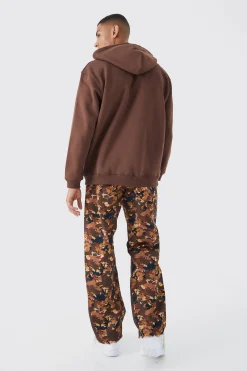 Camo Gusset Detail Official Applique Flared Trousers | BoohooMAN UK