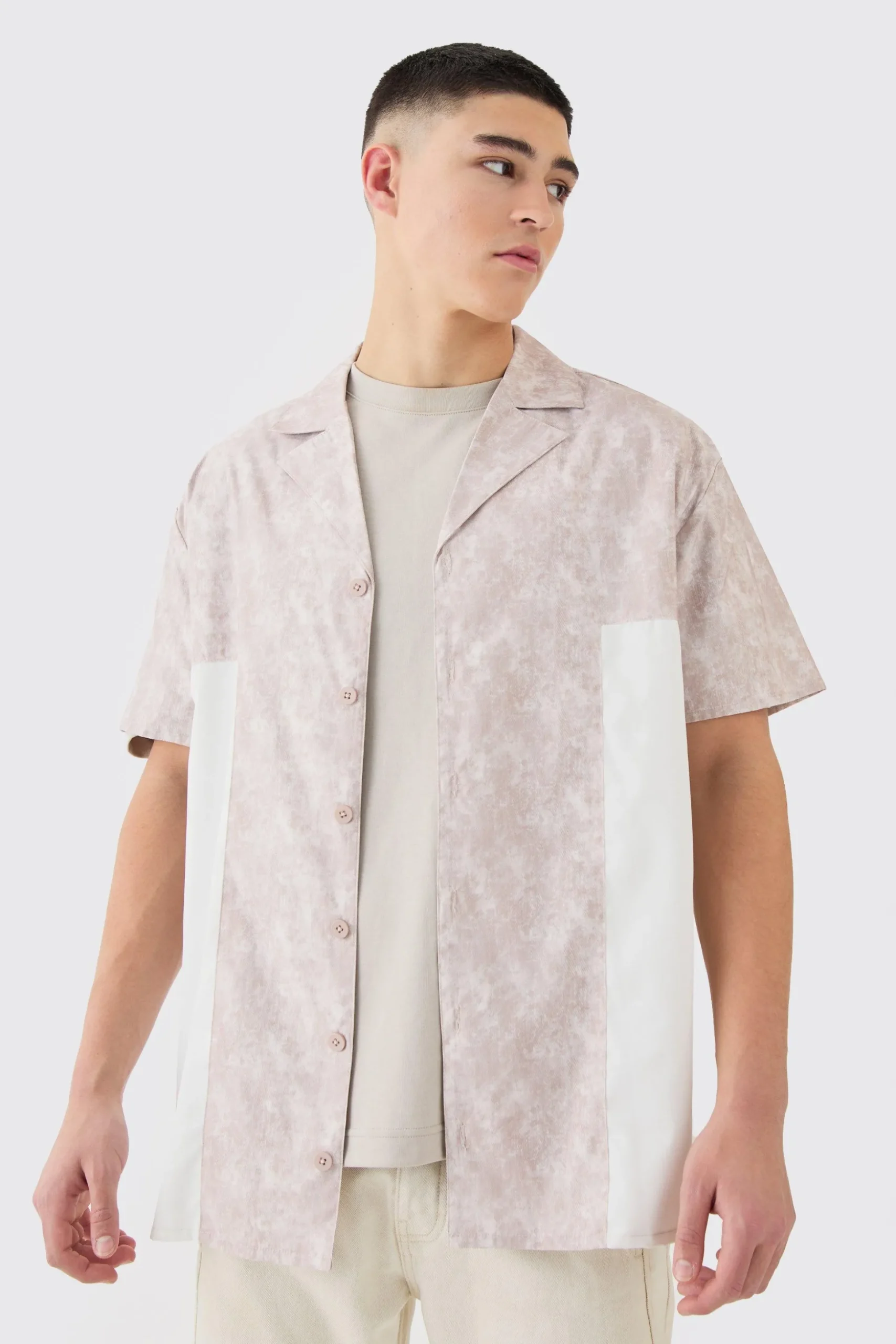 Camo Gusset Detail Shirt | BoohooMAN UK
