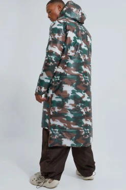 Camo Transparent Longline Puffer | BoohooMAN UK