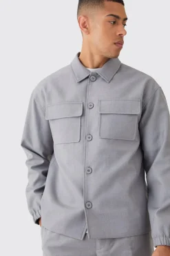 Cargo Pocket Regular Fit Tailored Smart Set | BoohooMAN UK