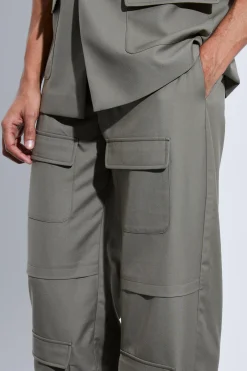 Cargo Pocket Wide Leg Trousers | BoohooMAN UK