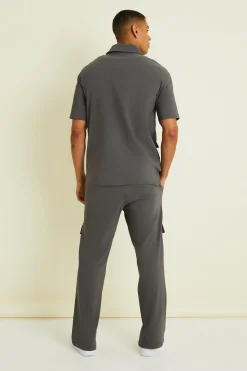 Cargo Shirt & Trouser Set | BoohooMAN UK