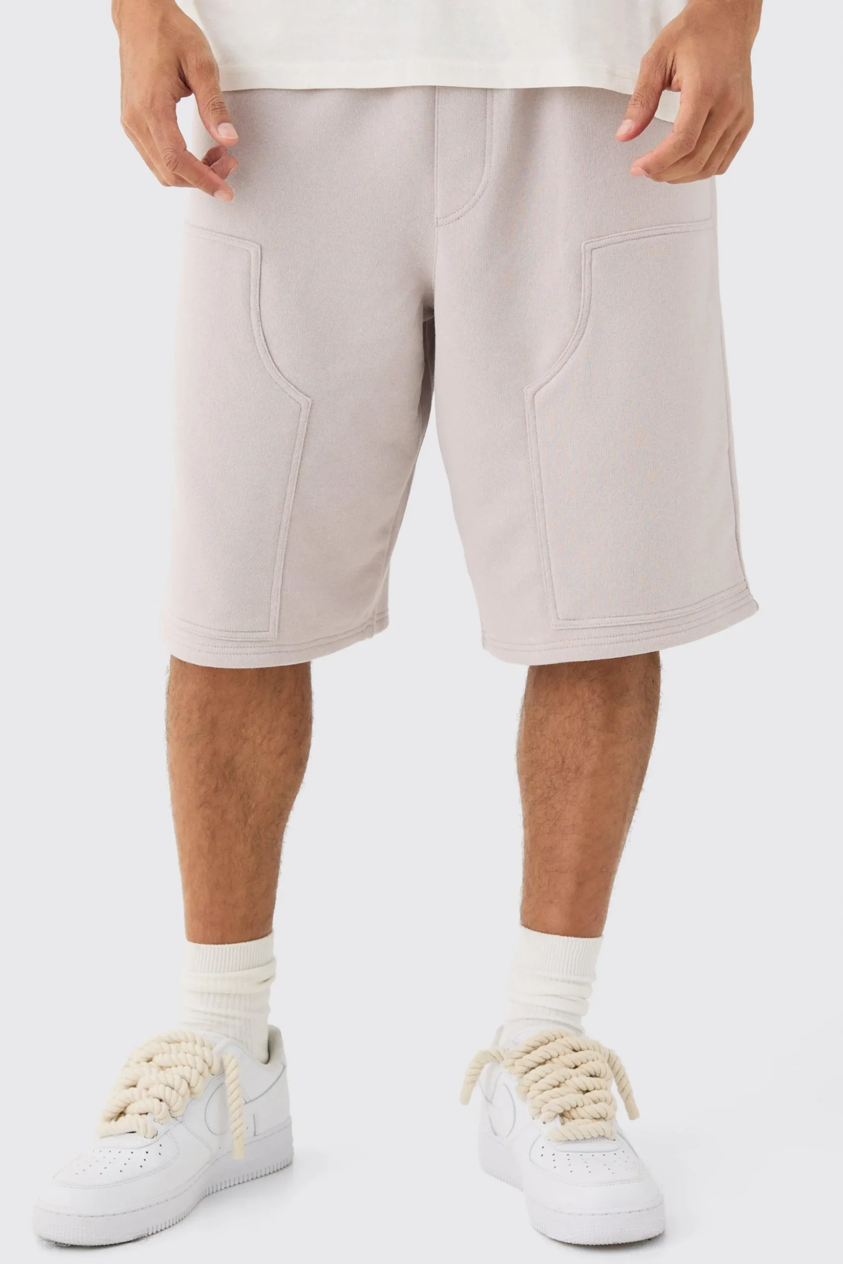 Carpenter Loopback Jersey Jort | BoohooMAN UK