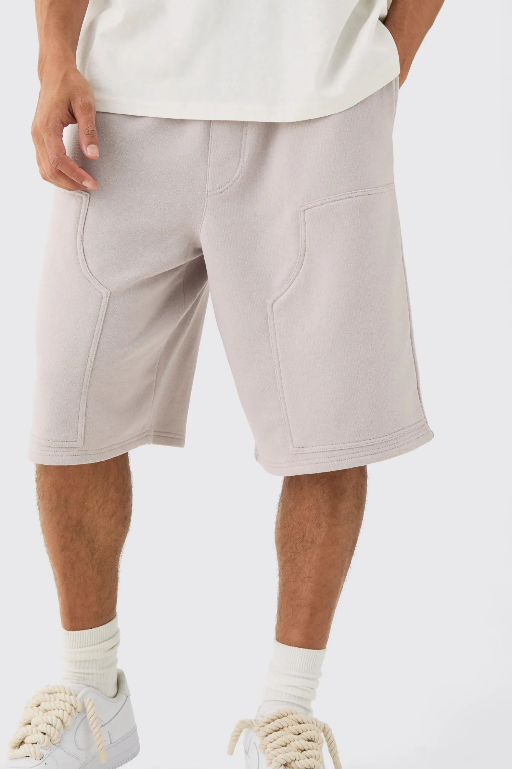 Carpenter Loopback Jersey Jort | BoohooMAN UK