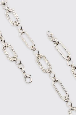 Chain Link Necklace In Silver | BoohooMAN UK