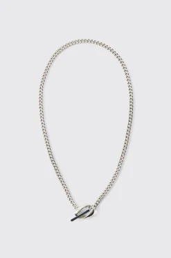 Chain Necklace With Round Pendant | BoohooMAN UK