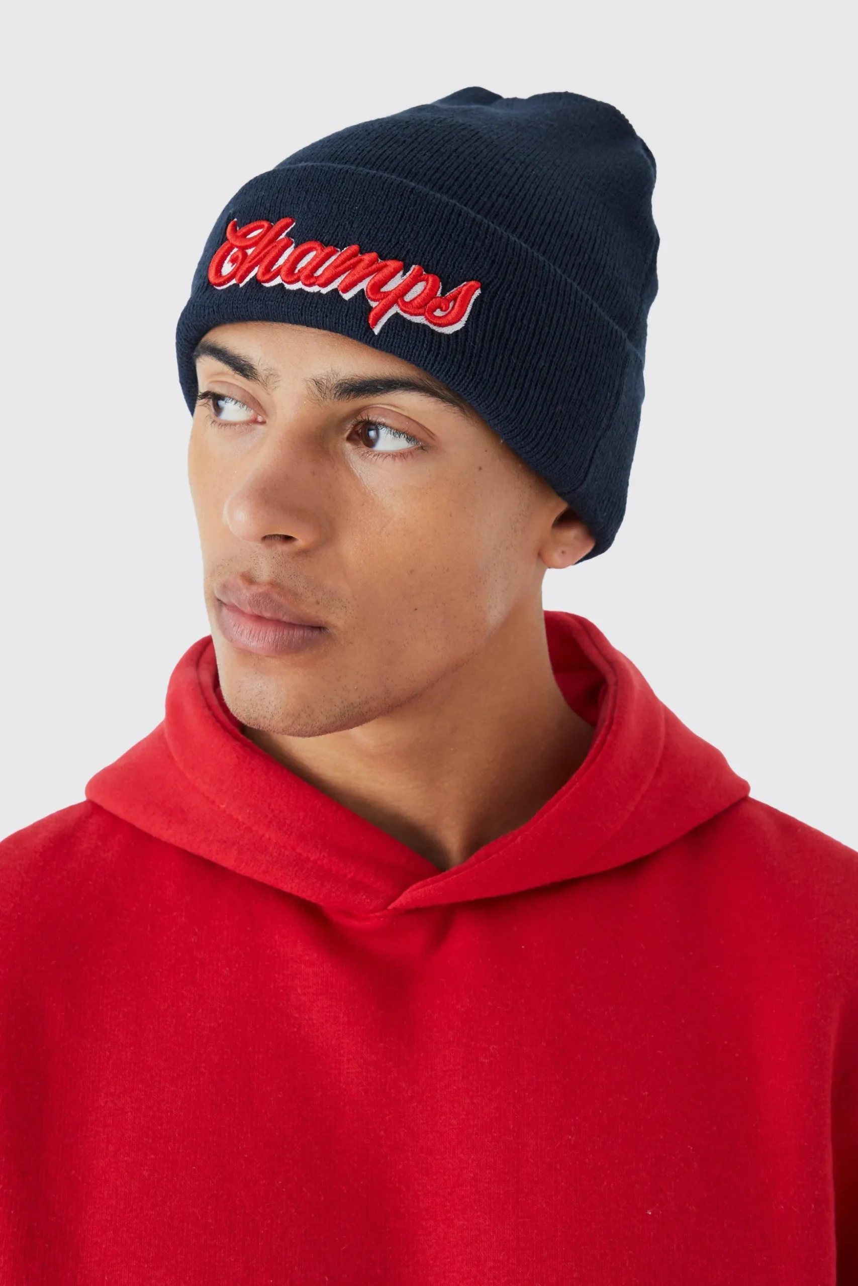 Champs Varsity Beanie | BoohooMAN UK