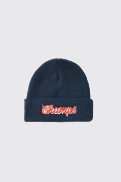 Champs Varsity Beanie | BoohooMAN UK