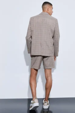 Check Oversized Tailored Shorts | BoohooMAN UK